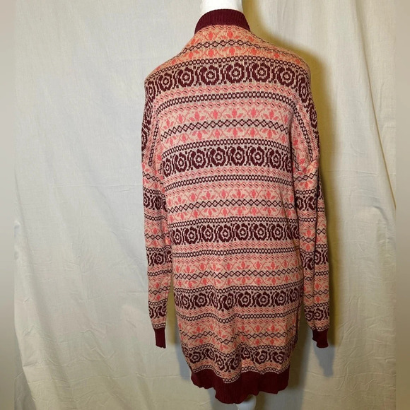 Matilda Jane Harmony Fair Isle floral print cardigan size small oversized - Picture 3 of 4